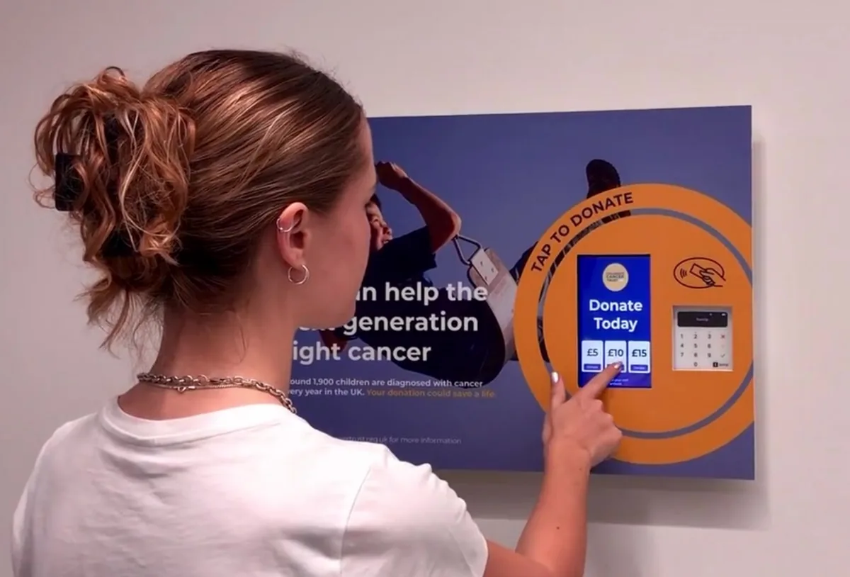 Tap-to-donate contactless donation point